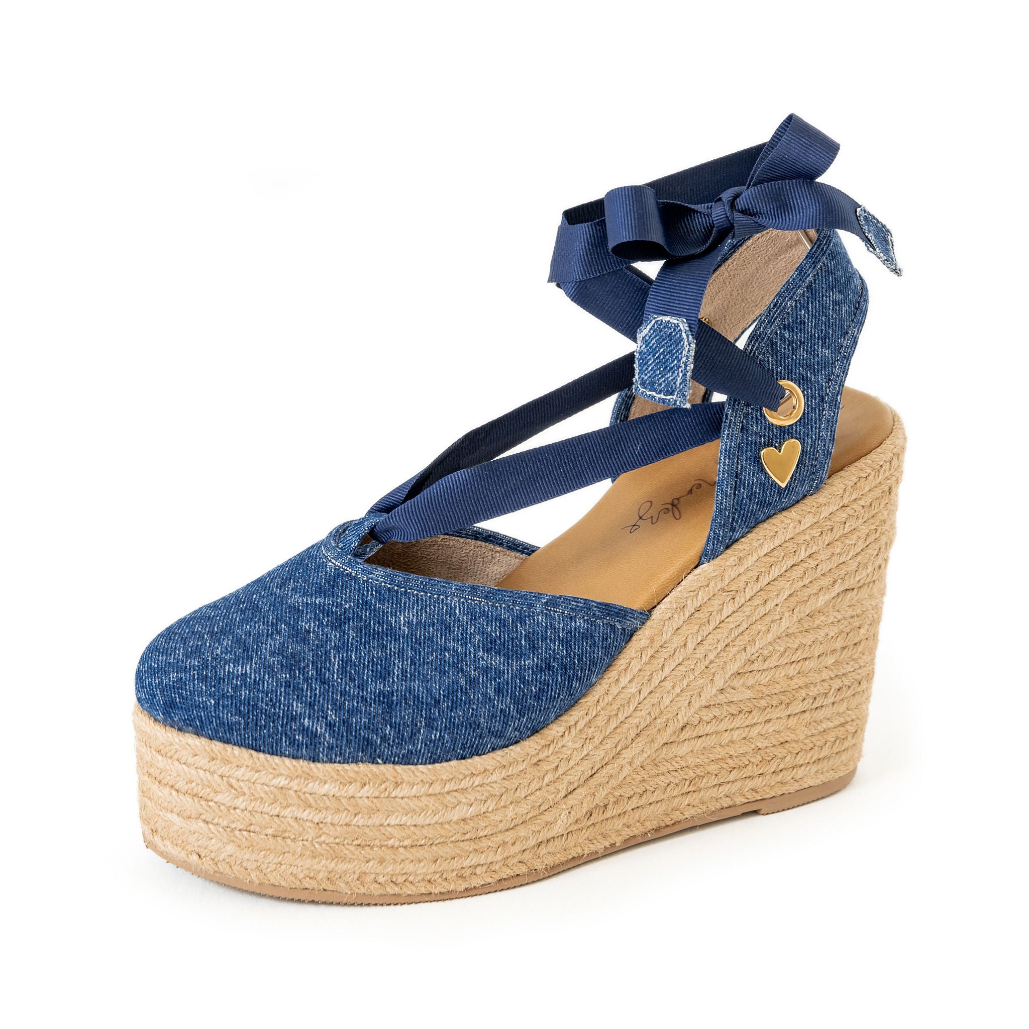 Patrizia Espadrilles - Denim by Nataly Mendez, Denim upper material Flexible rubber sole Handmade 5.5 inch high heel 2.5 inch platform