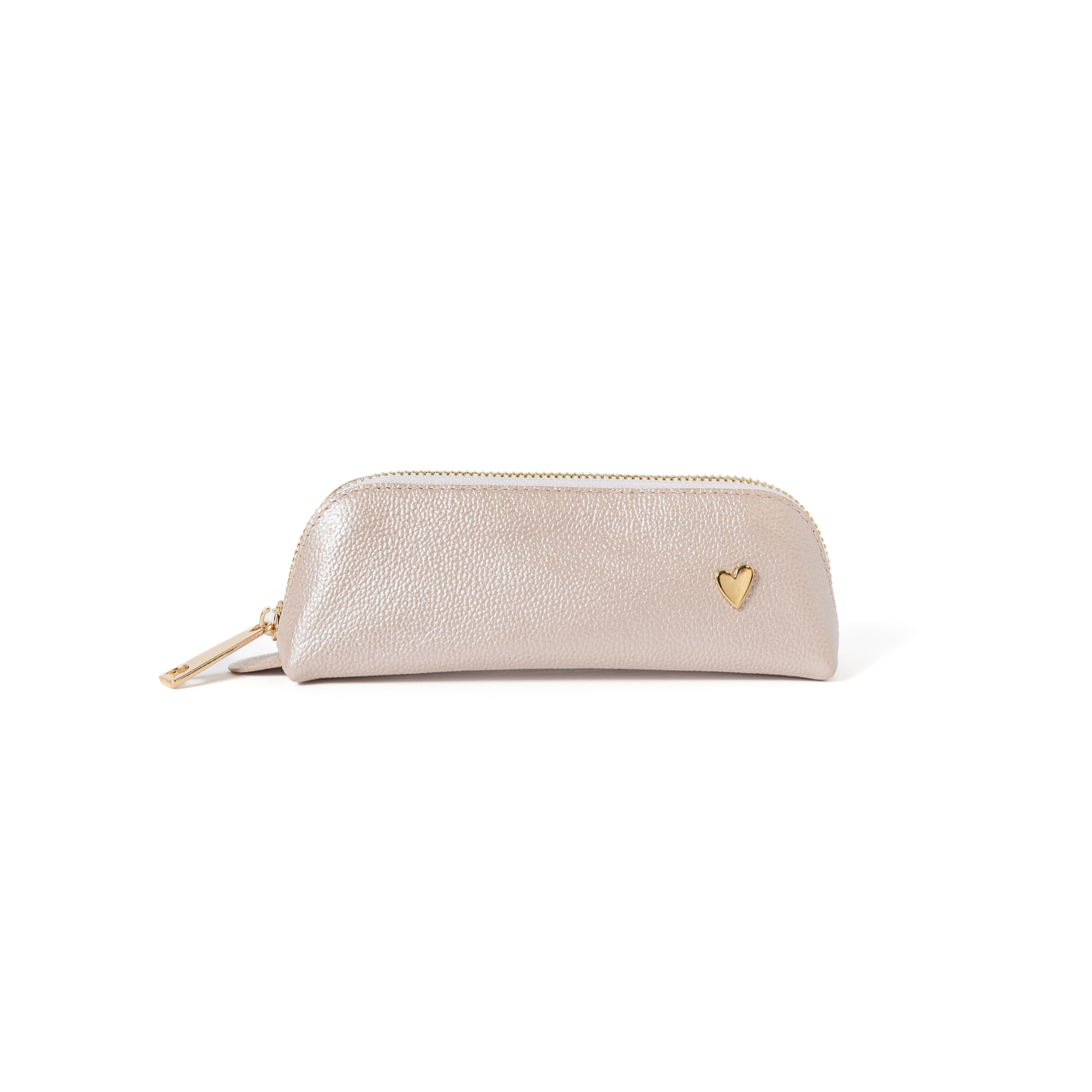 Pencil Case - Rose Gold by Nataly Mendez, El portalapices no incluye los marcadores mostrados en la imagen. Genuine Leather Signature Heart Fits about 15 pencils or pens Designed to stand in their own 2" H, 6.5" W, 2" D