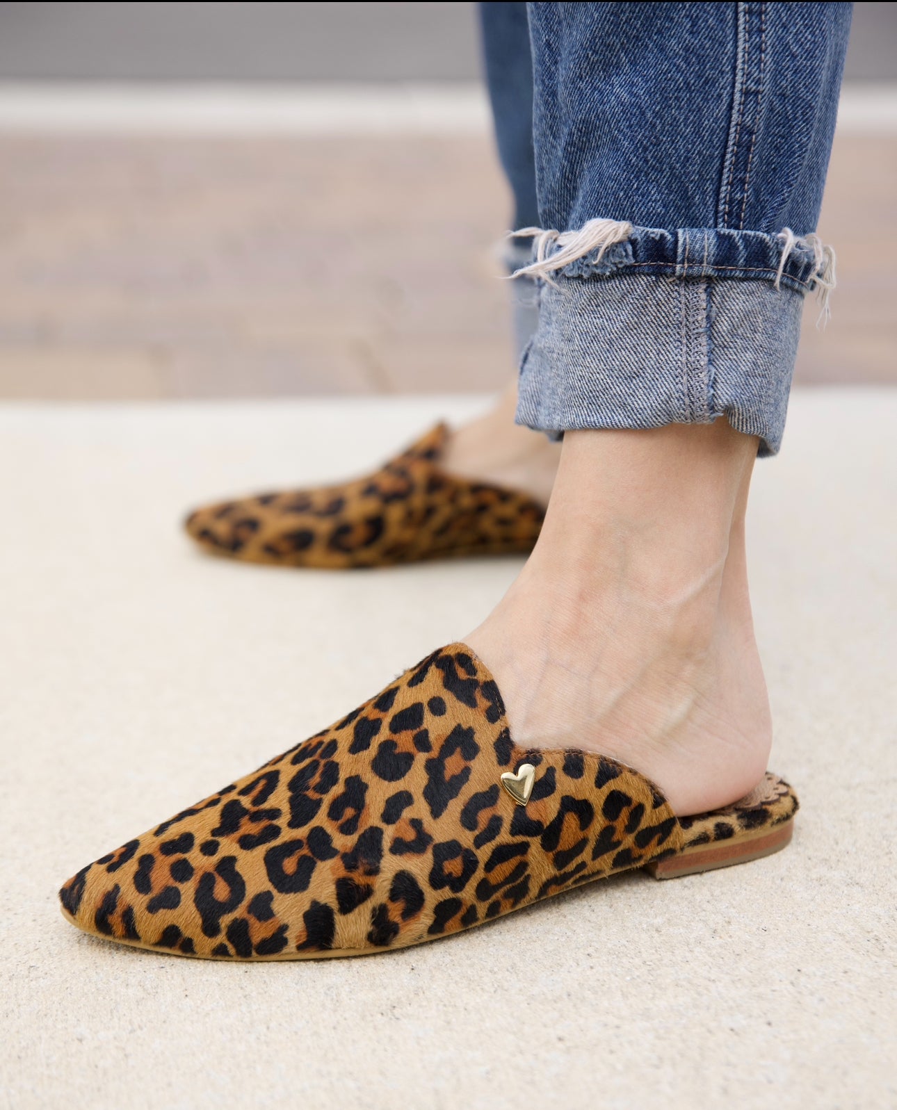 Sadie Mules - Leopard by Nataly Mendez, Fabric upper material, Insole lining made of leather, Heel height .5 cm, Handmade.