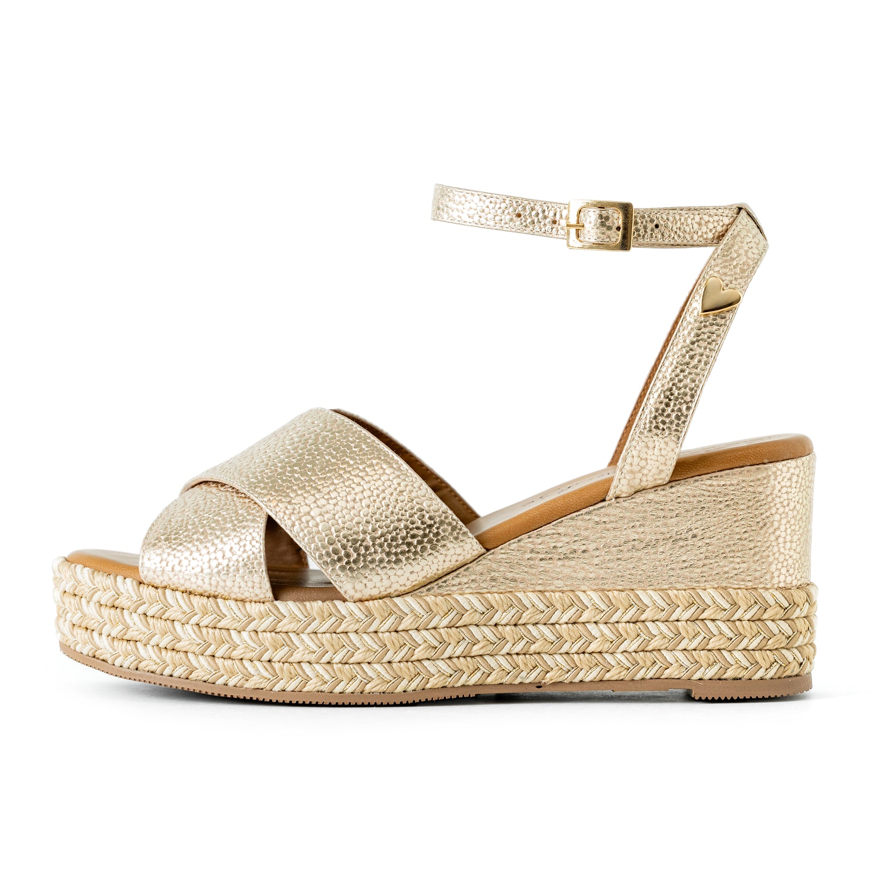 Masha Sandals Gold - Low High | Genuine Leather