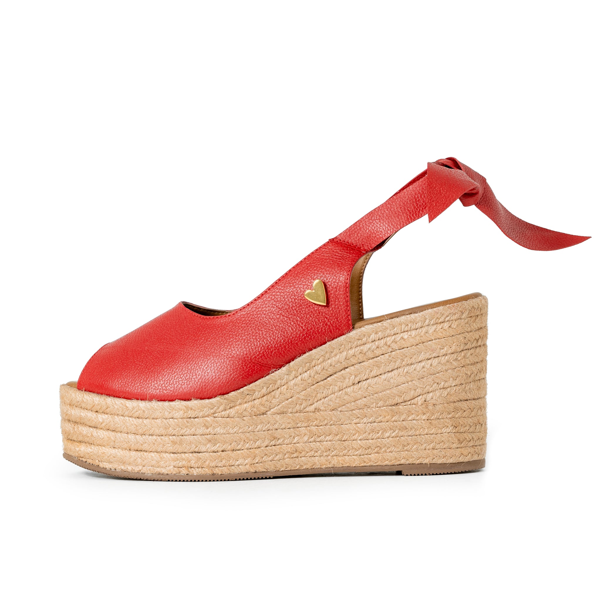 Peep Toe by Nataly Mendez Natural jute base Genuine leather upper Genuine leather insole. 3.5 inch heel height 2 inch platform