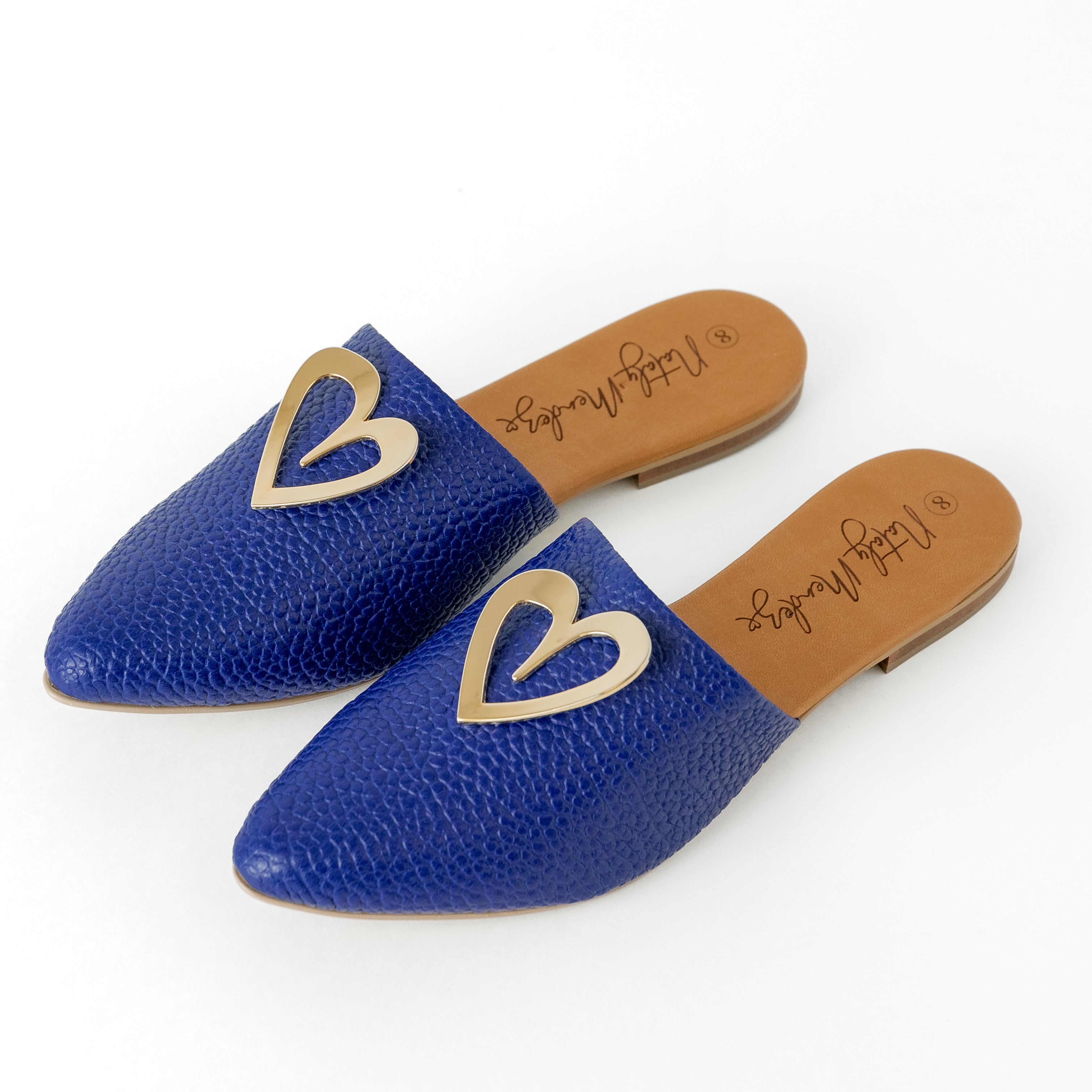 Tina Flats - Blue by Nataly Mendez, Genuine leather; Insole lining made of leather Italian, sole Heel height .5 cm Handmade