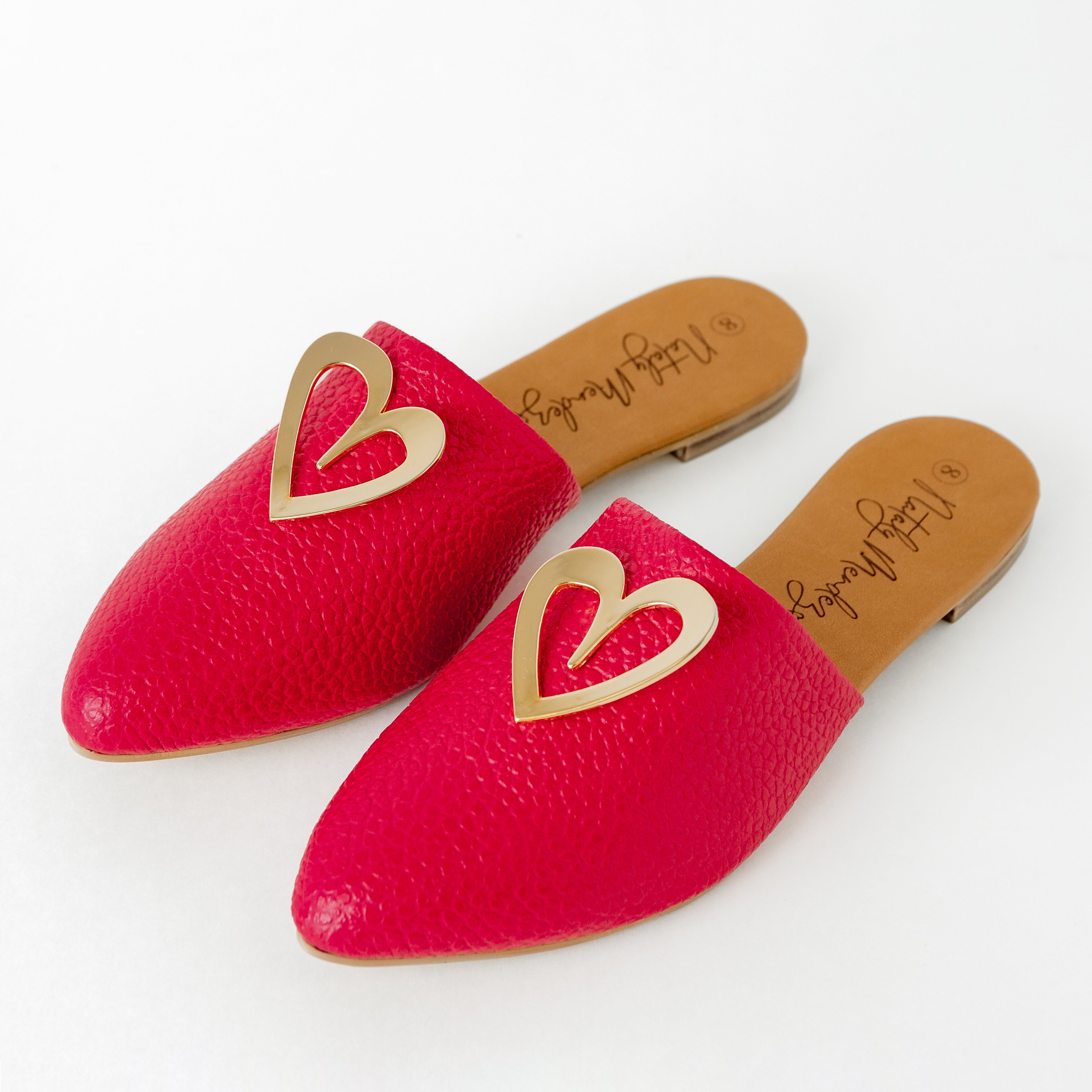 Tina Flats - Cherry by Nataly Mendez, Genuine leather; Insole lining made of leather Italian, sole Heel height .5 cm Handmade