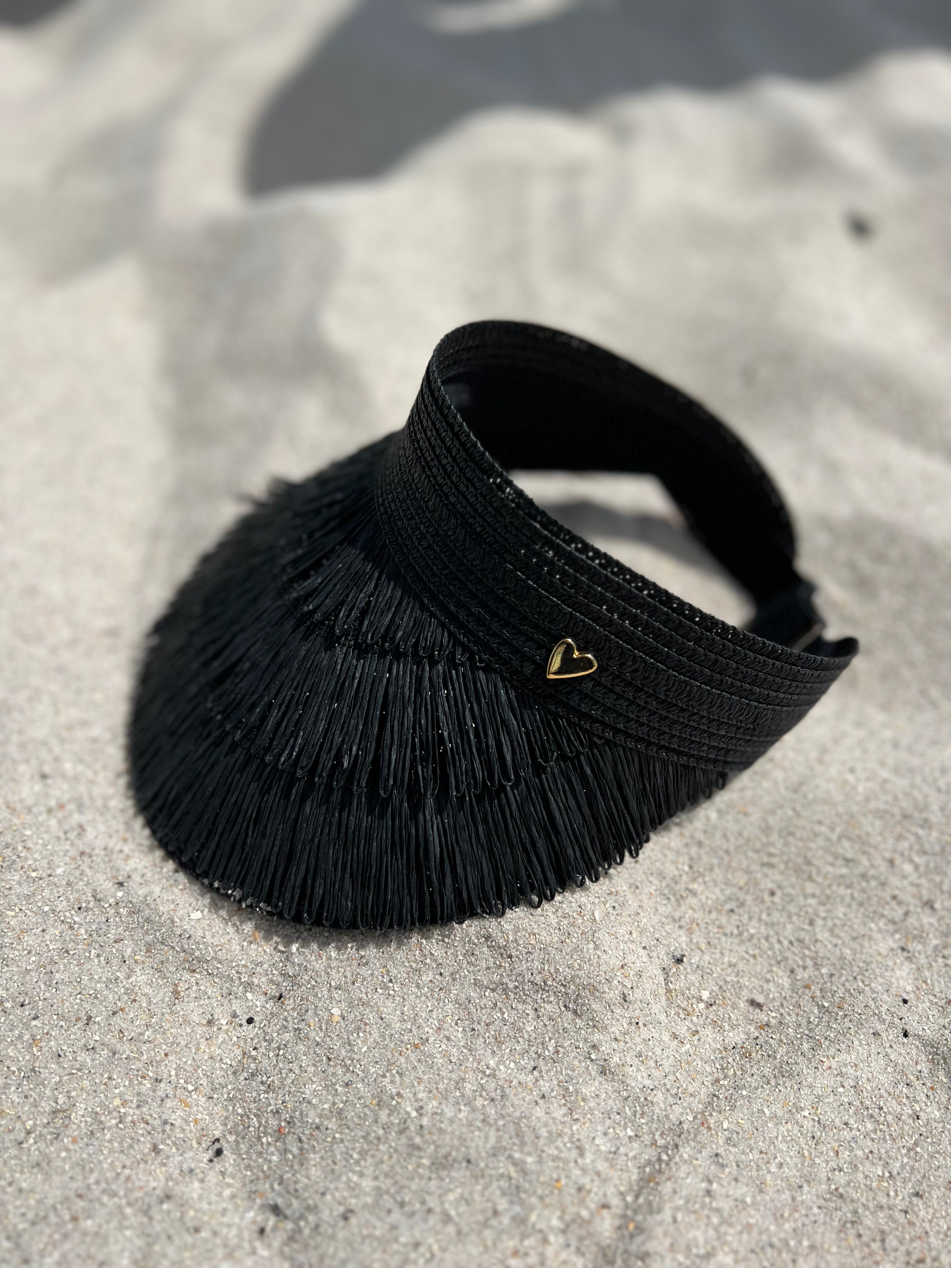 Visor Hat Black [ Straw ]