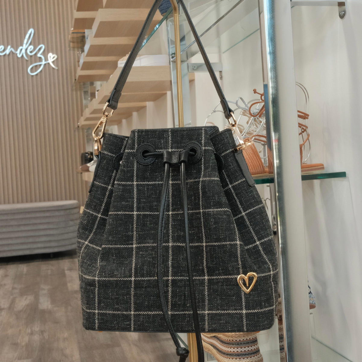 Molly Bucket Mini Bag Dual - Black Plaid