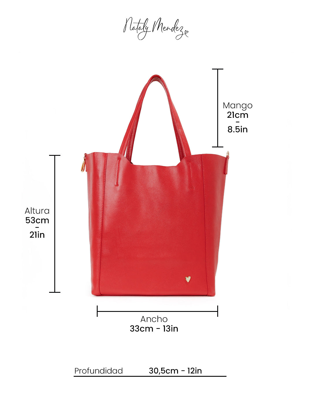 Parker Tote Leather Bag - Red