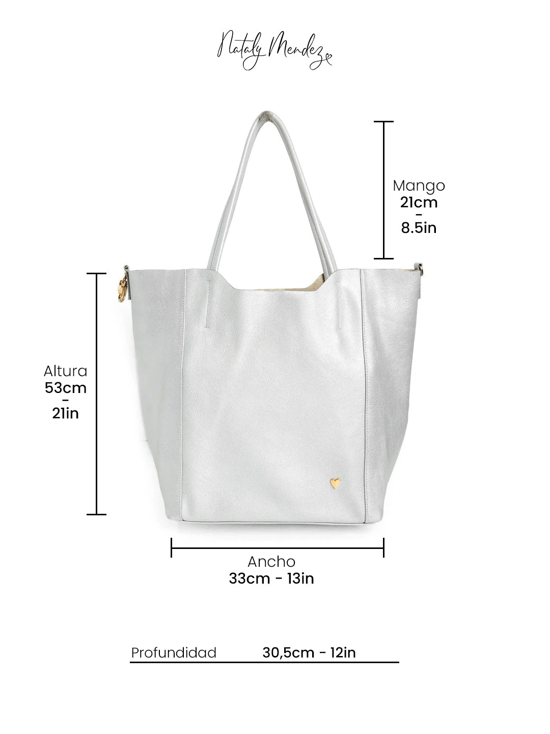 Parker Tote Leather Bag - Silver - SOLD OUT