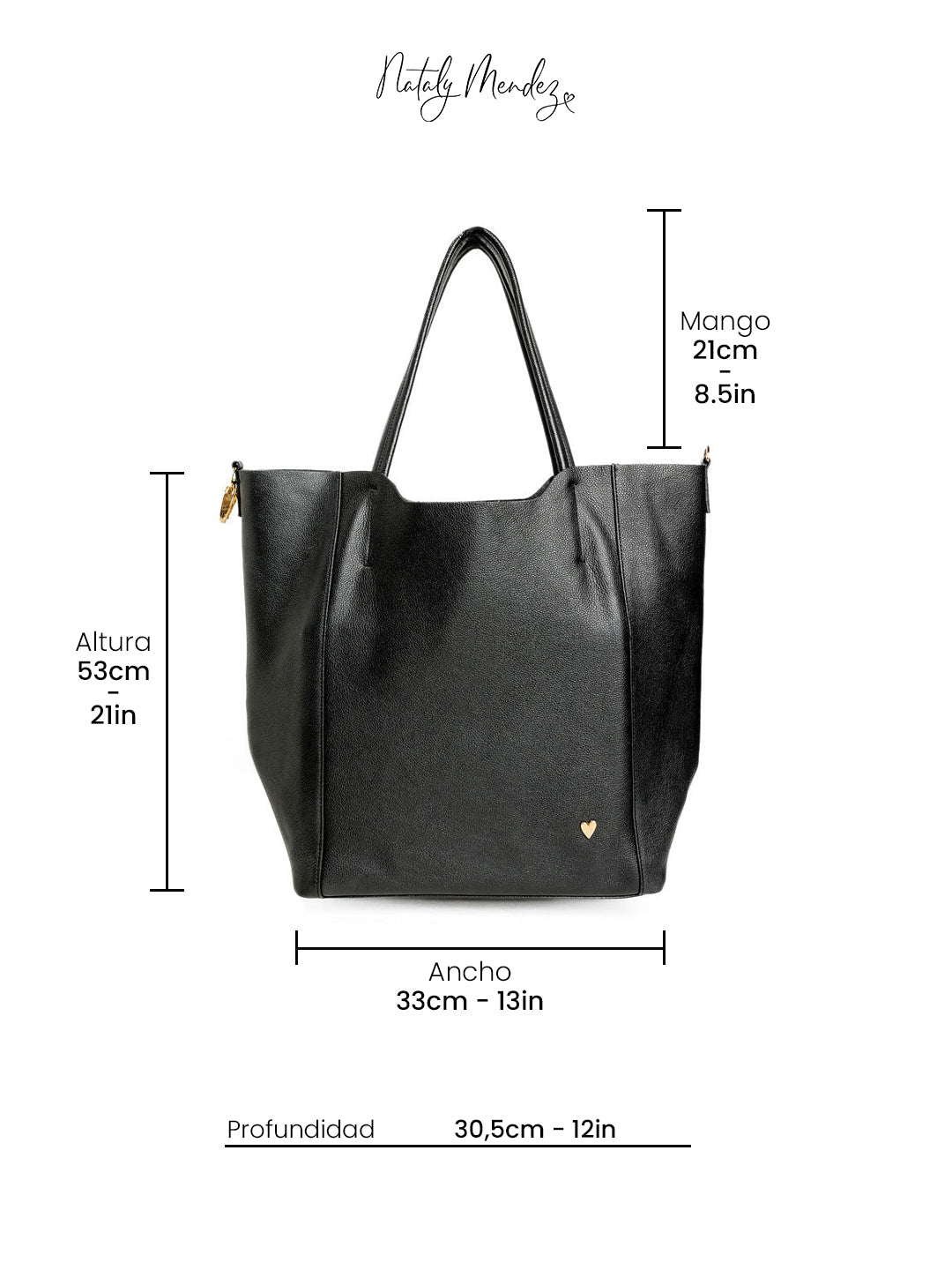 Parker Tote Leather Bag - Black