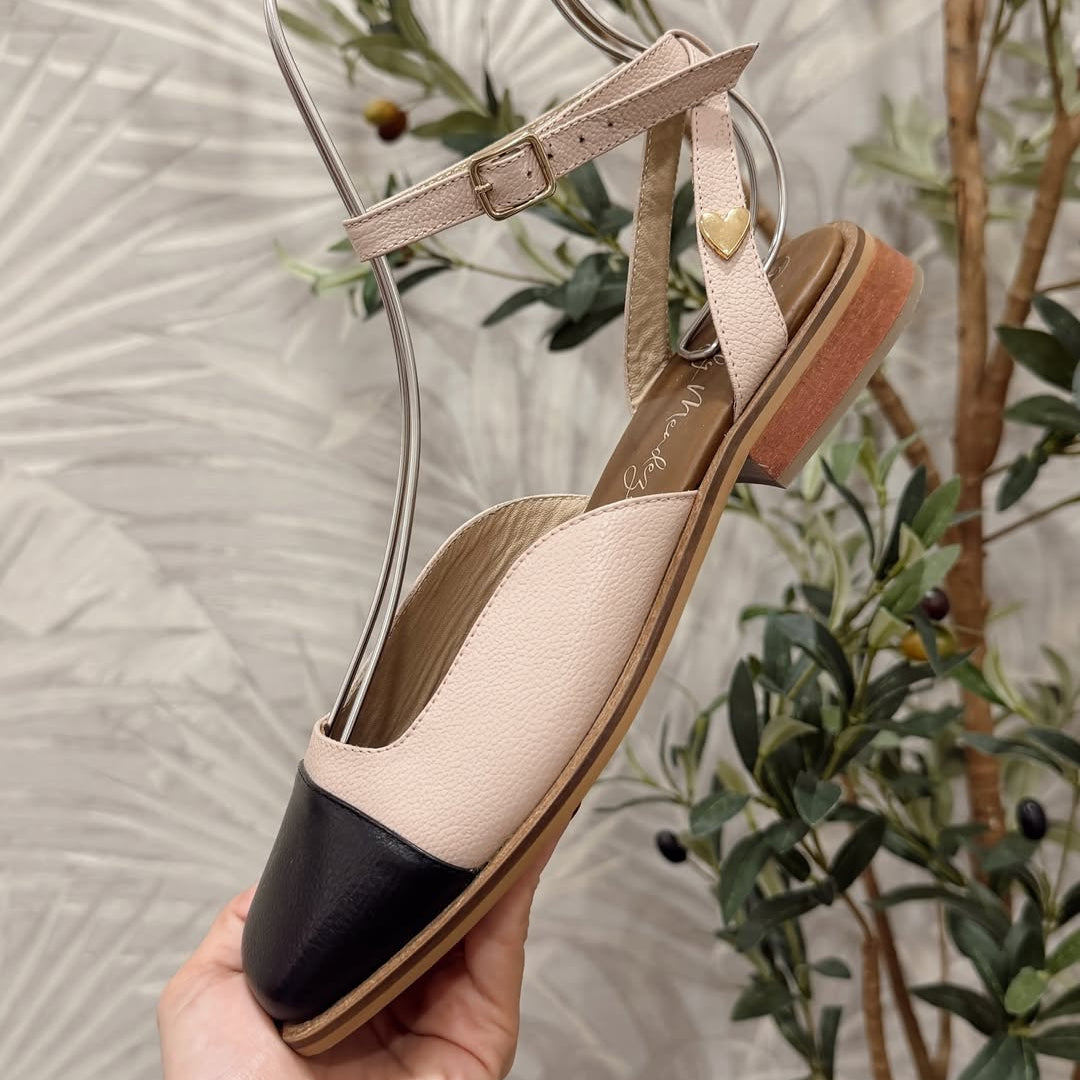 Madeline Flats - Nude & Black