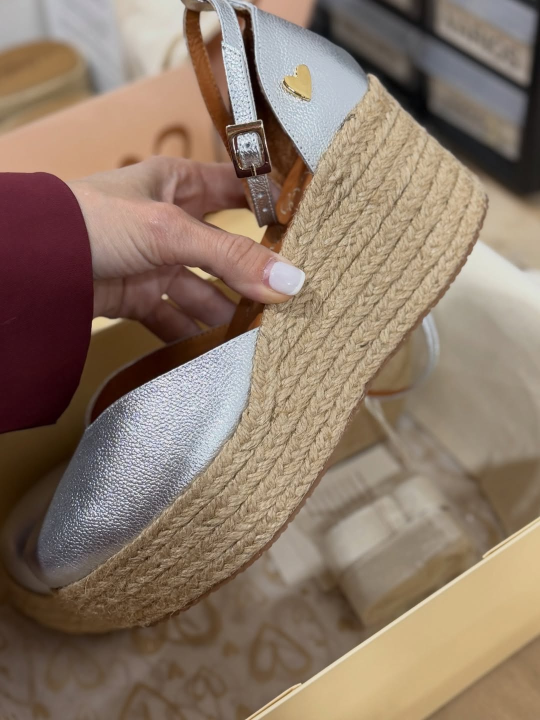 Silver Leather Espadrilles - Low High