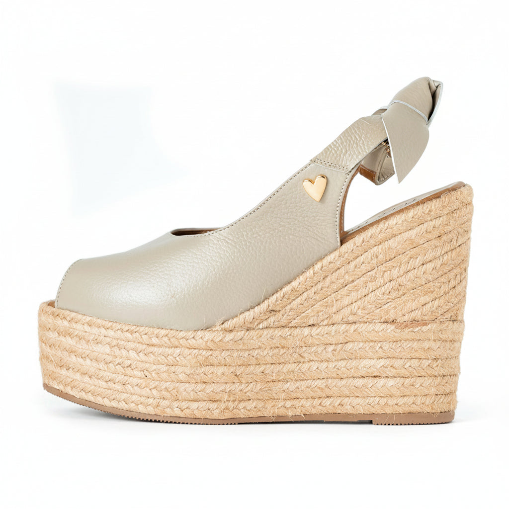 Peep Toe Taupe Espadrilles