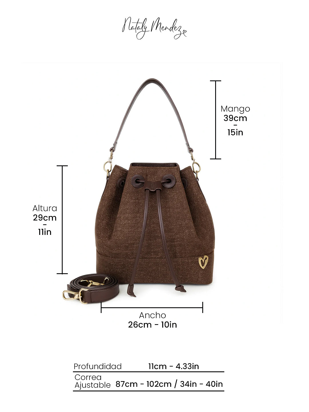 Bolso saco Molly Dual - Marron