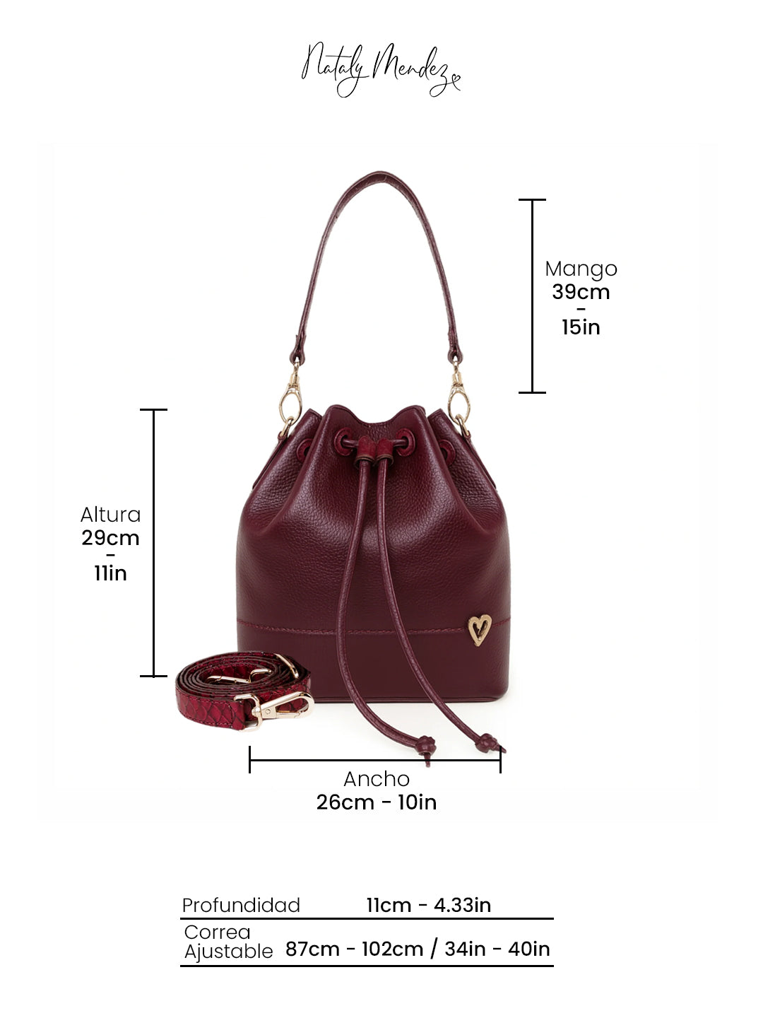 Molly Bucket Dual Bag - Burgundy
