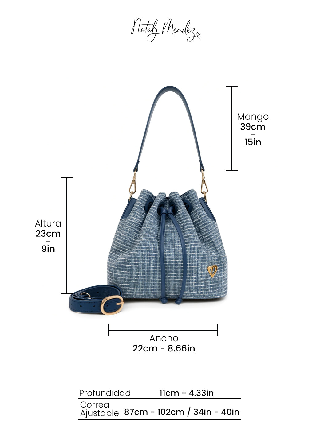 Bolso saco Molly Dual - Azul [ Mini ]