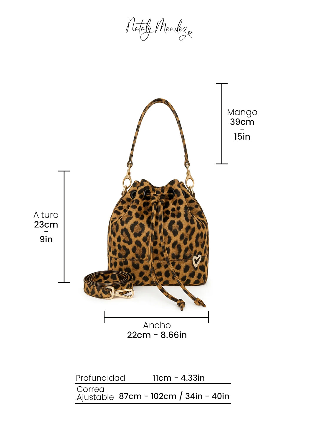 Bolso saco Molly Dual - Leopardo [ Mini ]