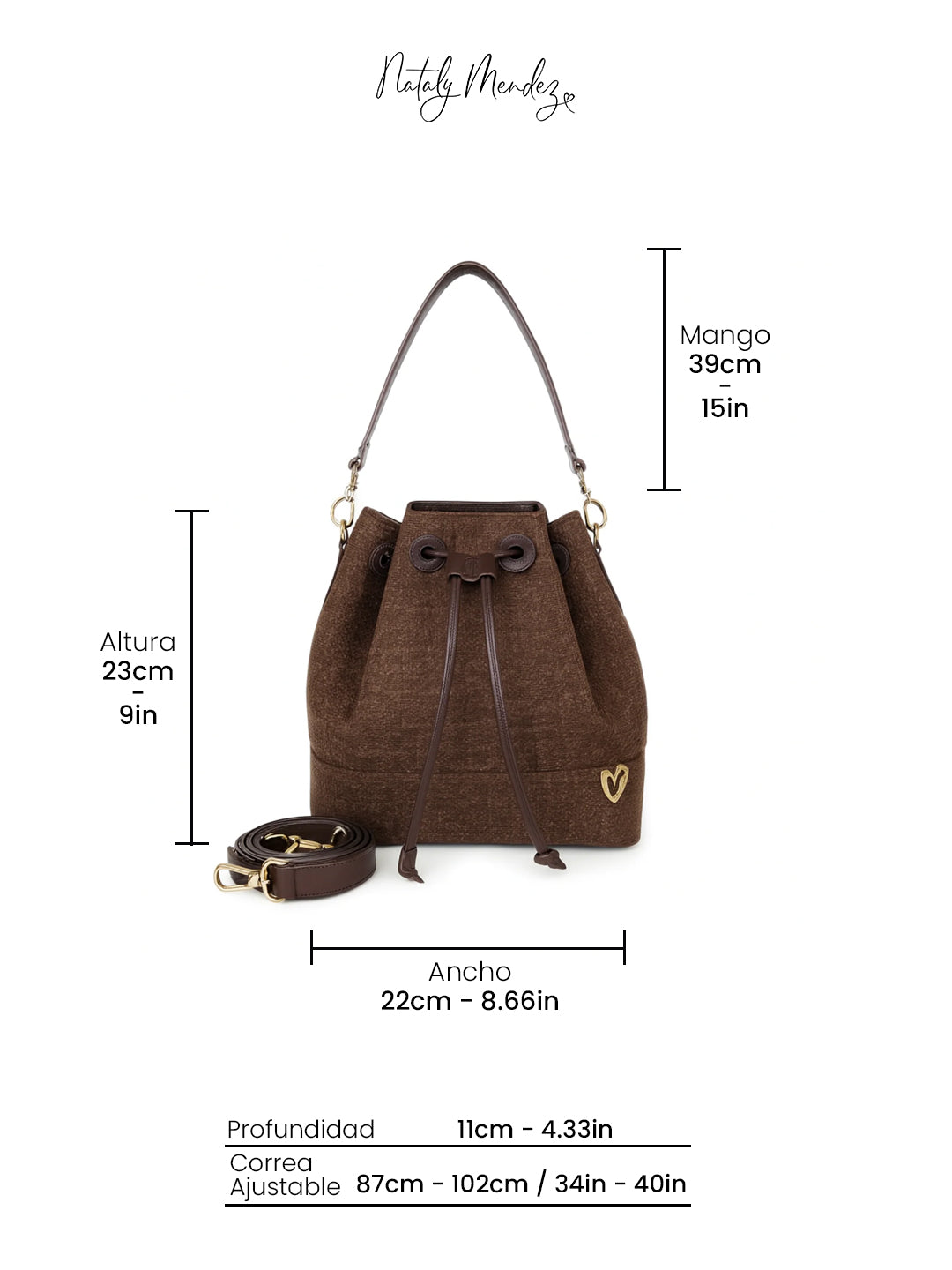 Bolso saco Molly Dual - Marrón [ Mini ]