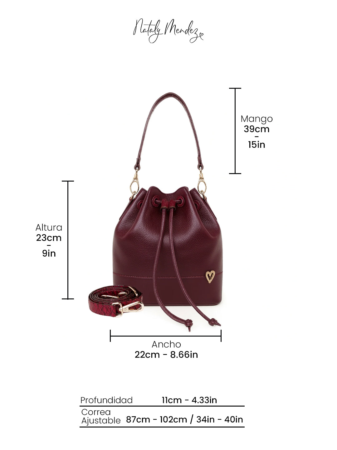 Molly Bucket Mini Bag Dual - Burgundy