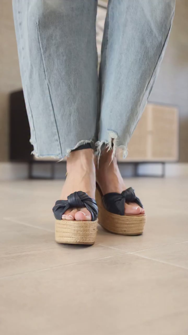 Greta Sandals Blue by Nataly Mendez, Genuine leather upper material, Genuine leather insole lining, Flexible rubber sole, Handmade, 4.75 inch high heel, 1.5 inch platform