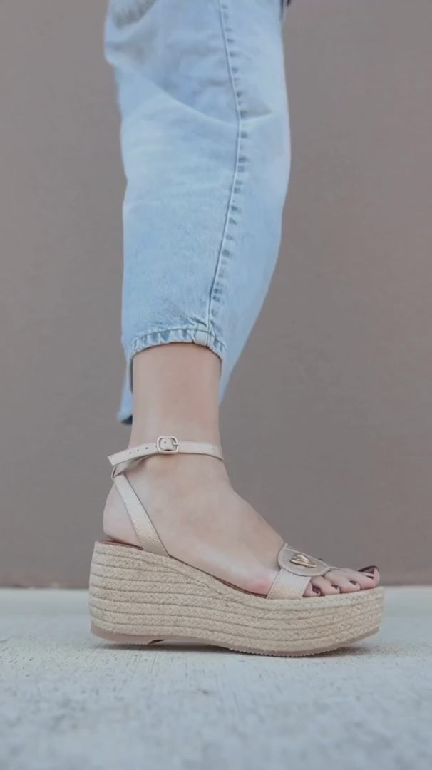 Amy Espadrilles - Low High by Nataly Mendez, Genuine leather upper material Adjustable Leather insole lining Flexible rubber sole Handmade 3 inch heel height 1.75 inch platform