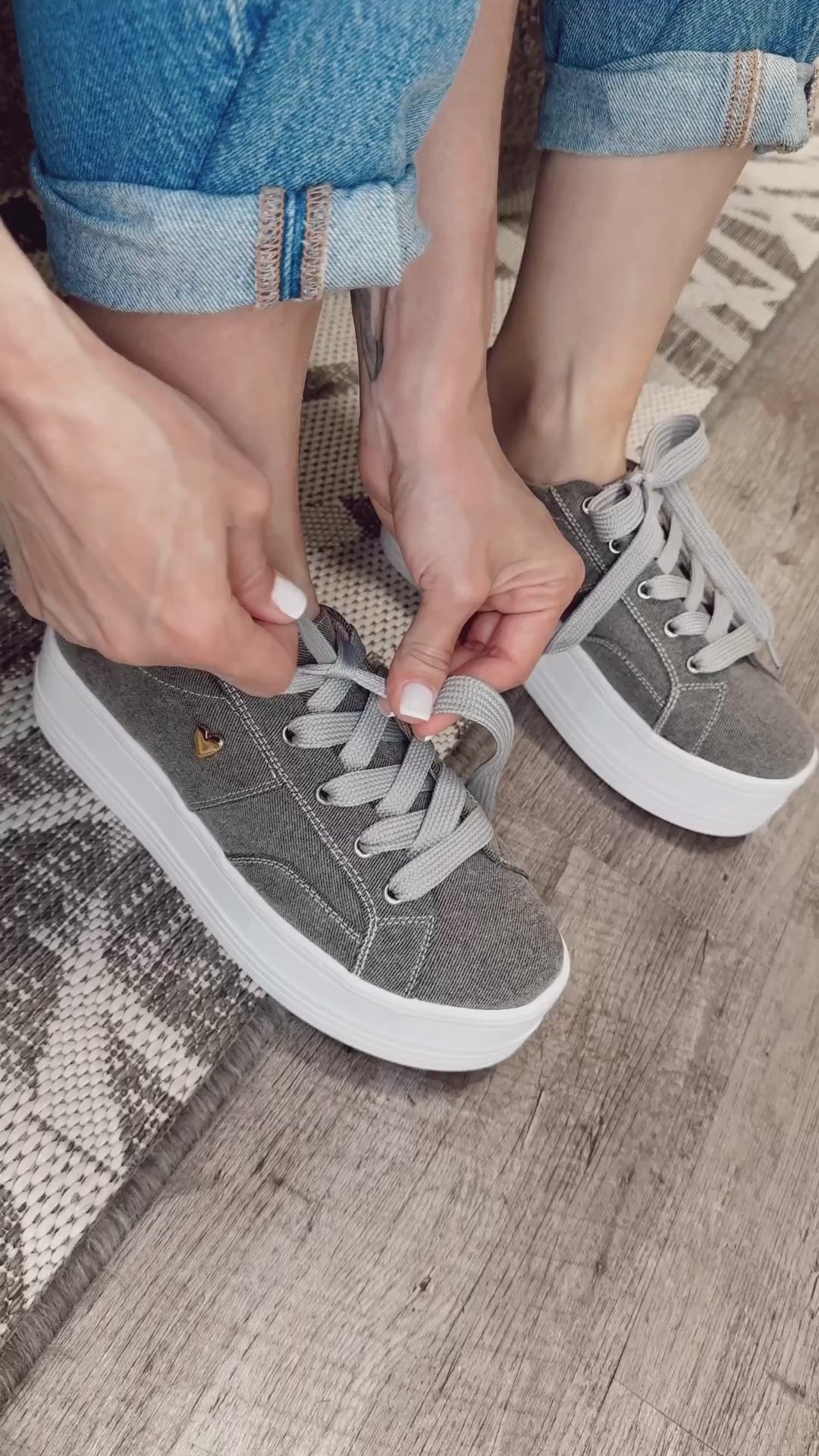 Hannan Sneakers - Gray Denim [ No Return - No Exchange ]