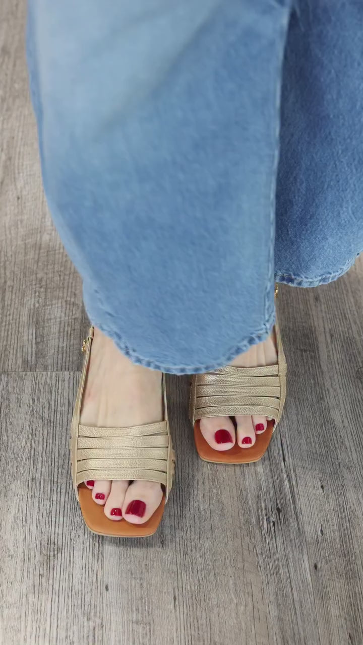 Lissa Flat Sandals  - Gold