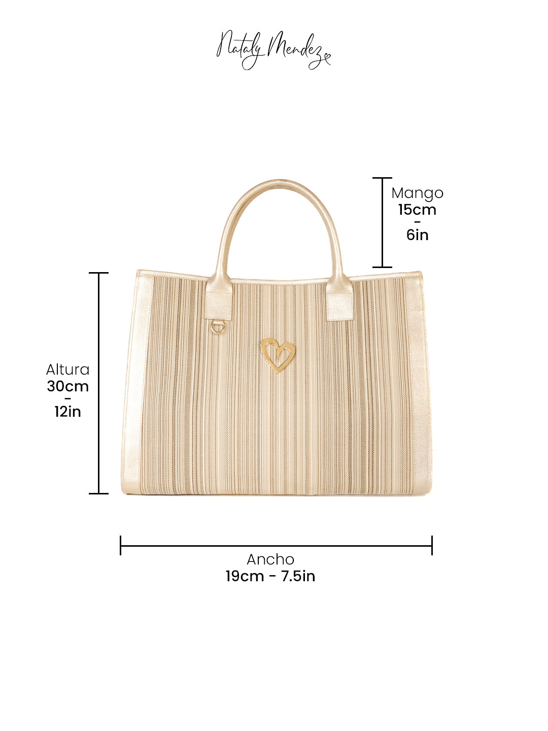Bolso tote Sienna - Rayas [ Grande ] - PRE ORDEN