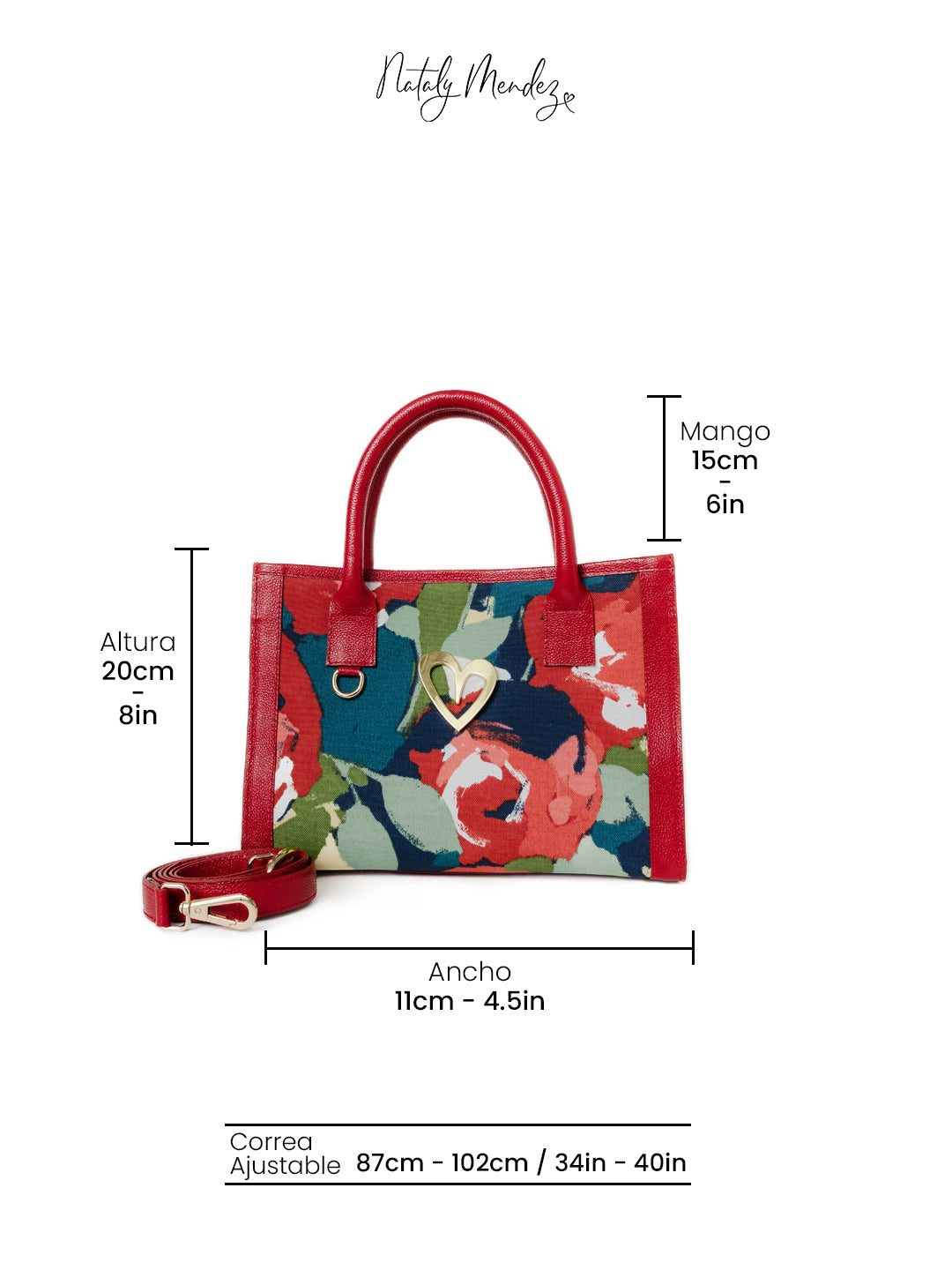 Sienna Tote Bag - Red Flowers [ Small ] - PRE ORDER