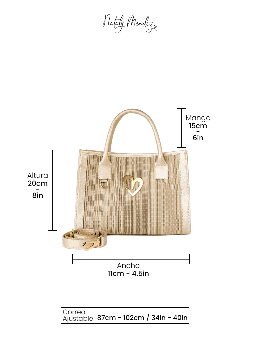 Bolso tote Sienna - Rayas [ Pequeña ] -  [ PRE ORDEN ]