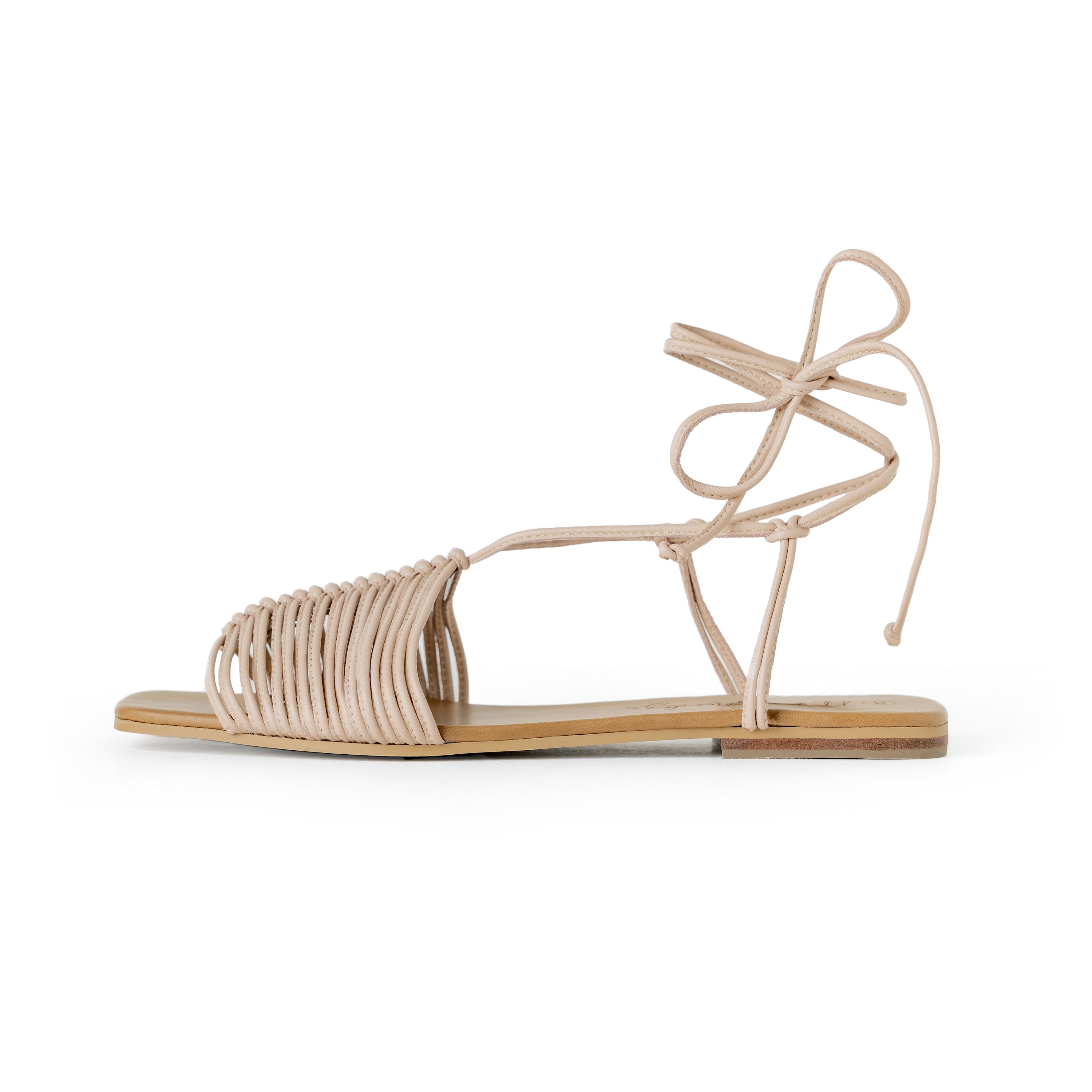 Nude flat strappy discount sandals