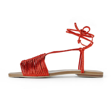 Eva Flats Sandals - Red