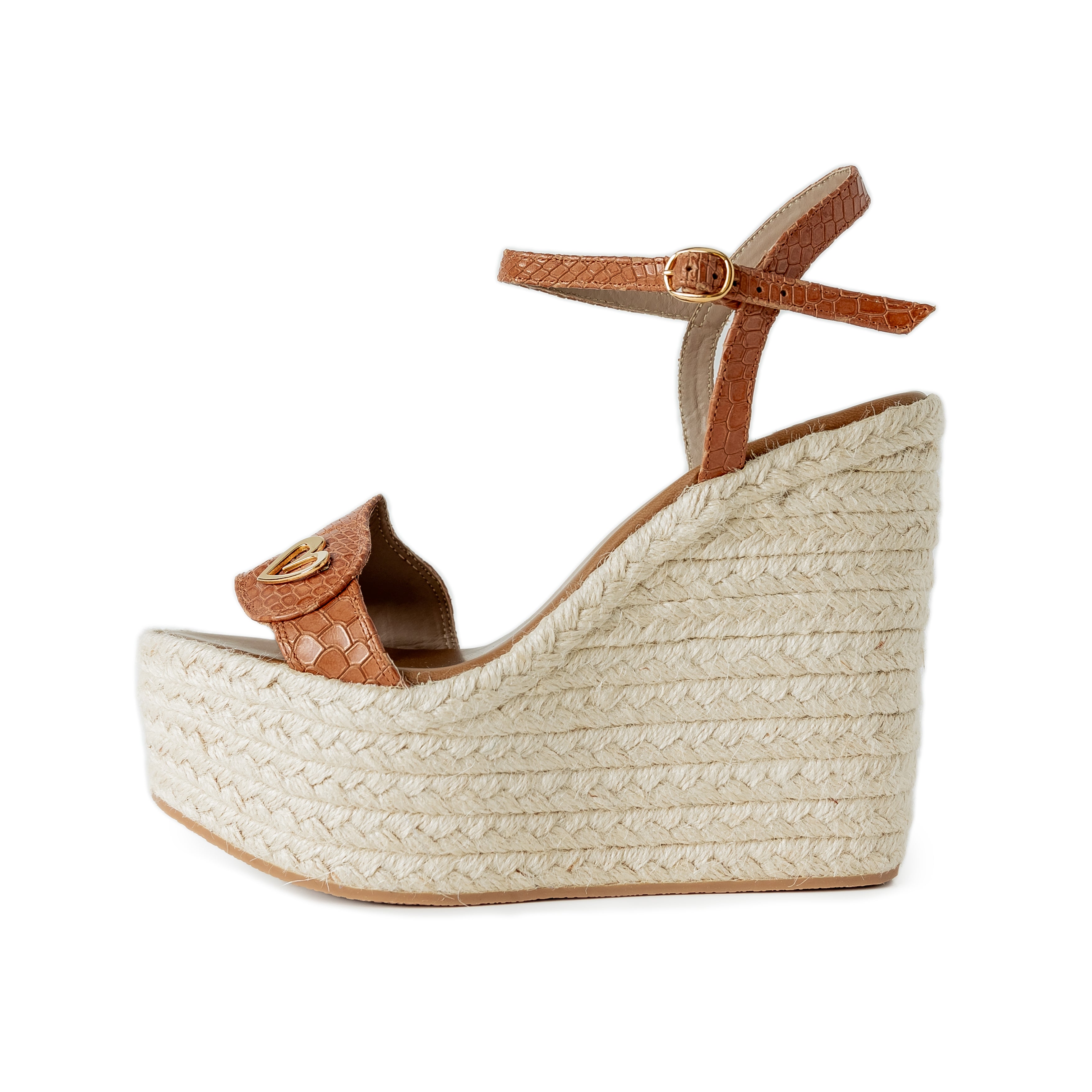 Amy Espadrilles Camel - Classic High Wedge Shoes