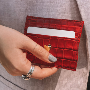 Cardholder Red by Nataly Mendez Genuine Leather