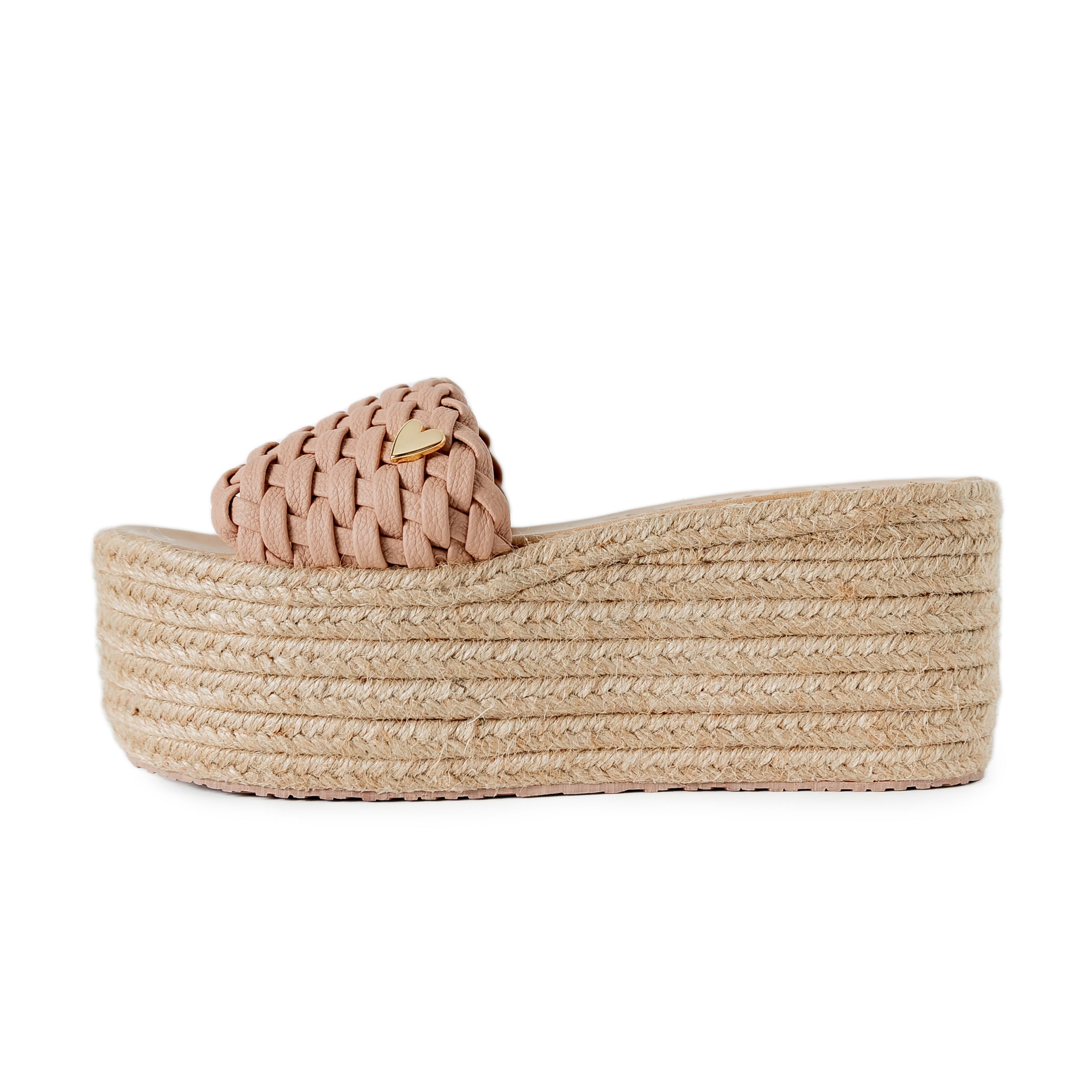  Jane Espadrilles Sandals - Pink by Nataly Mendez, Genuine leather; Insole lining made of leather 2.9 inch high heel 2.3 inch platform