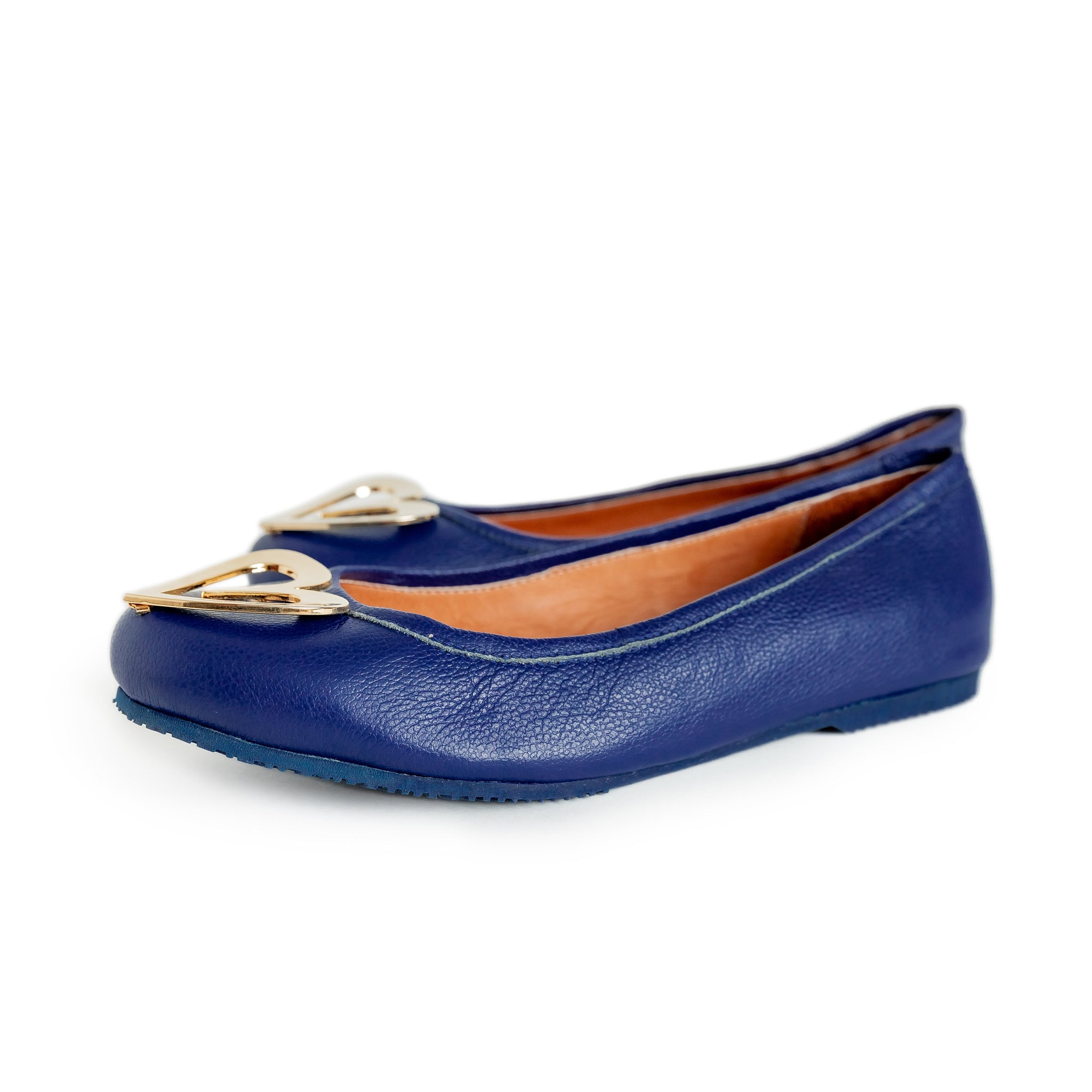 Ballerina Pipa Blue by Nataly Mendez. Leather upper material Leather insole lining Heel height .5 cm Handmade