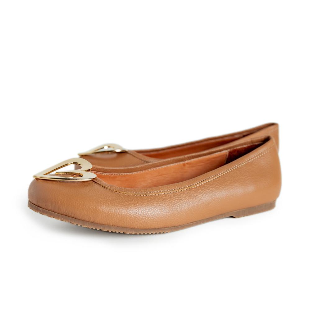 Ballerina Pipa - Camel by Nataly Mendez. Leather upper material  Insole lining made of leather  Heel height .5 cm
