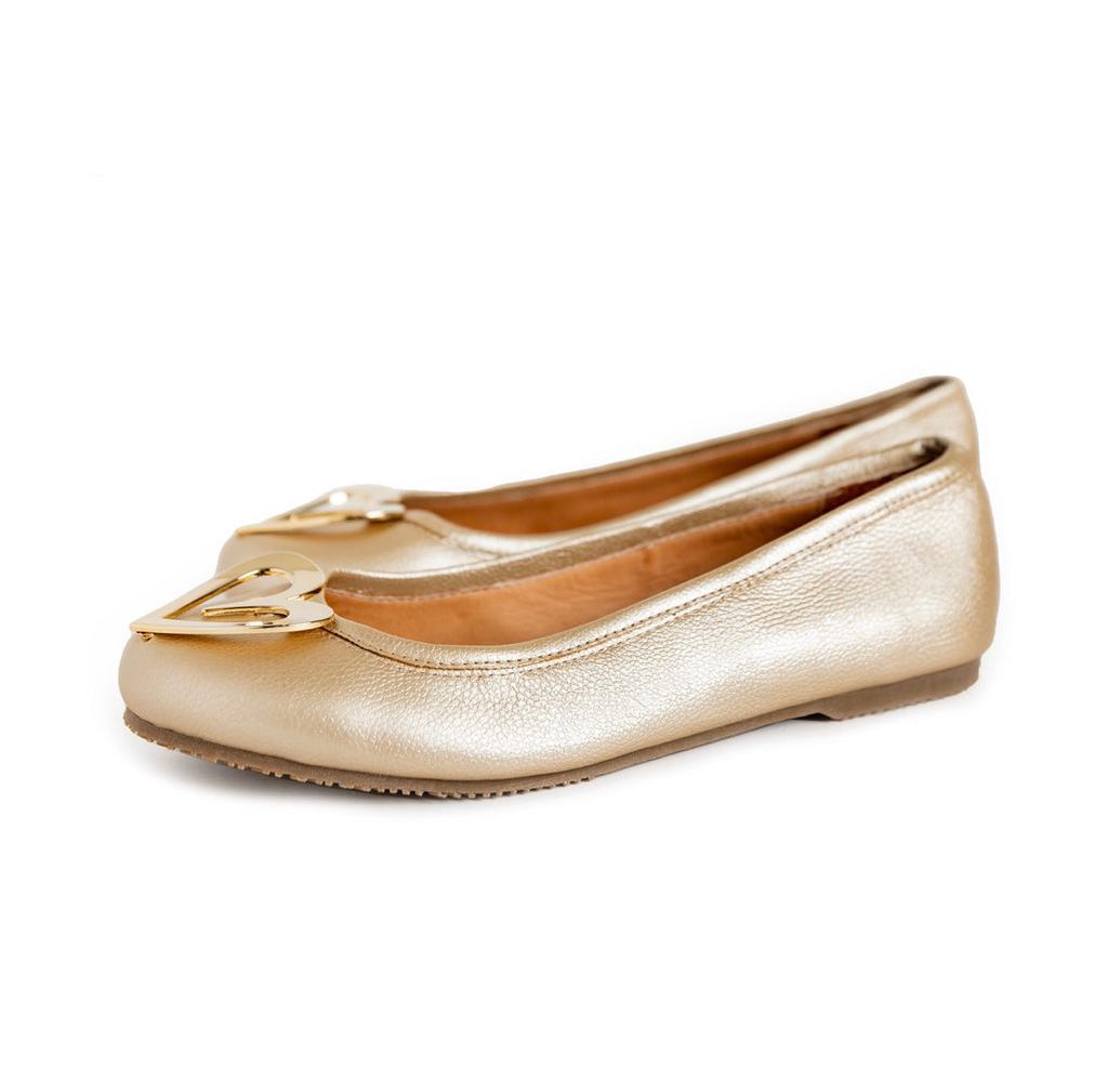 Pipa Ballerinas - Gold by Nataly Mendez, Genuine leather upper material Leather insole lining Heel height .5 cm