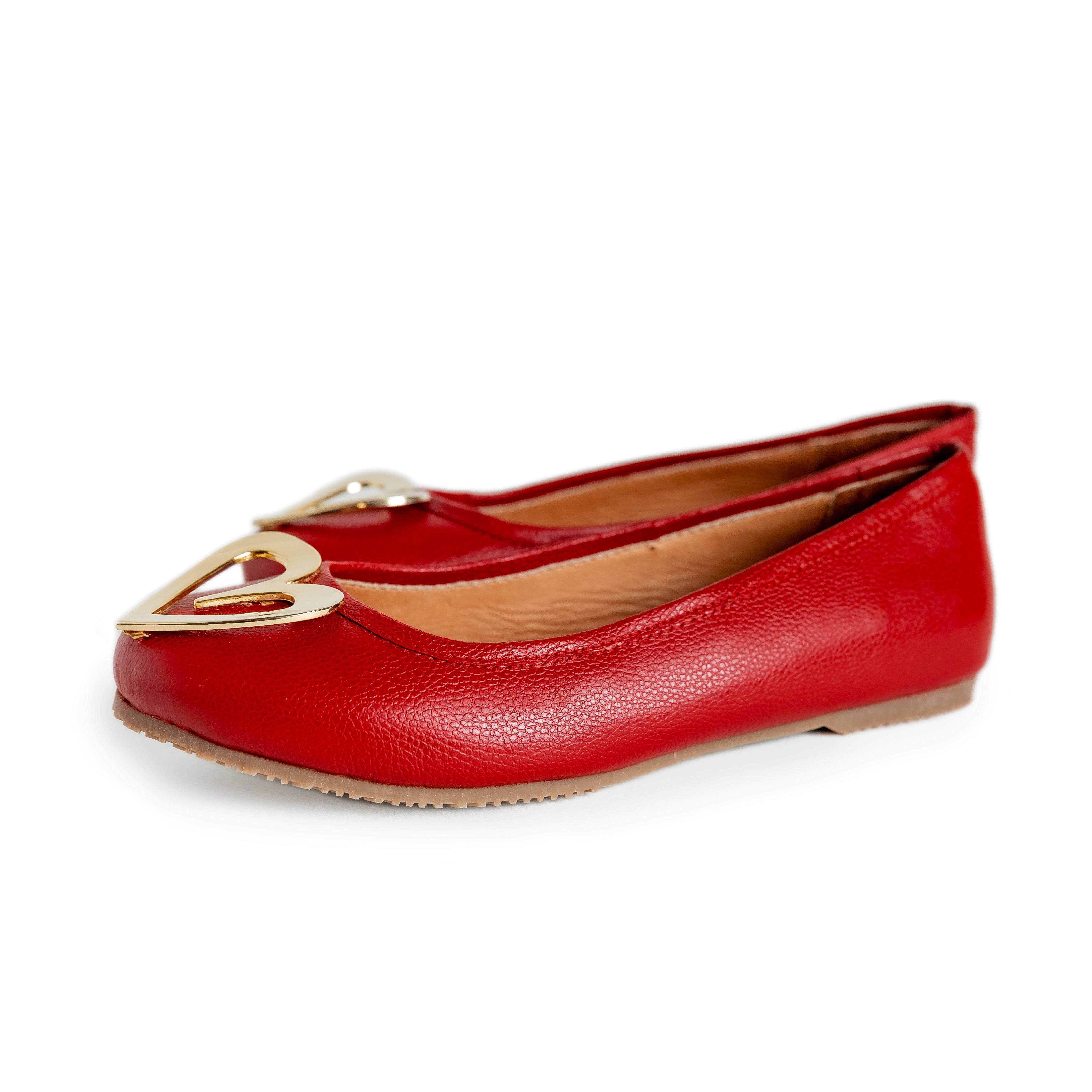 Pipa Ballerinas - Red by Nataly Mendez, Leather upper material Insole lining made of leather Heel height .5 cm