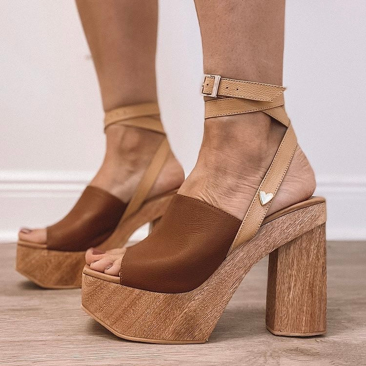 Tan suede platform outlet heels